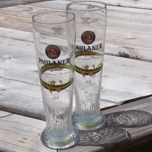 2014 Paulaner Beer Glass Weissbier Germany 2014 Soccer Brazil Cup Yellow…